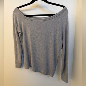 Enza Costa Heather Off the Shoulder Long Sleeve Top